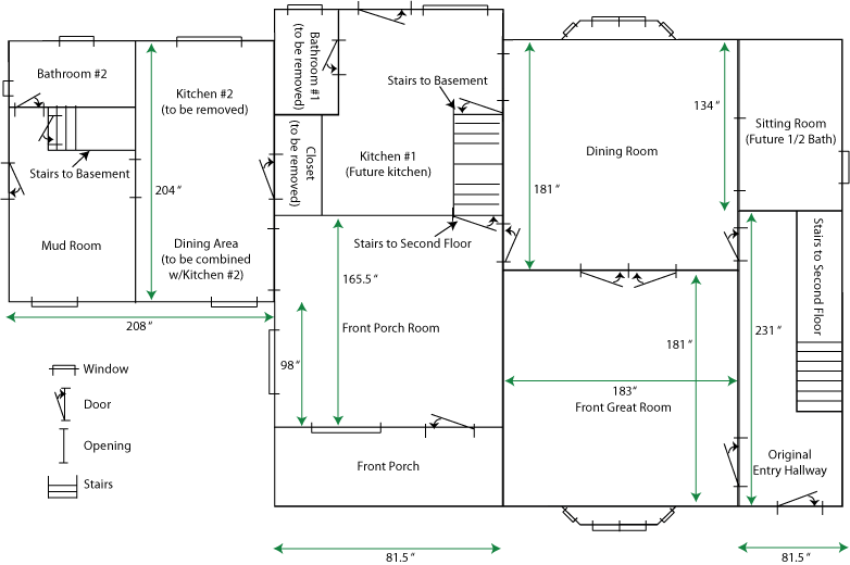 First Floor plan with measurements